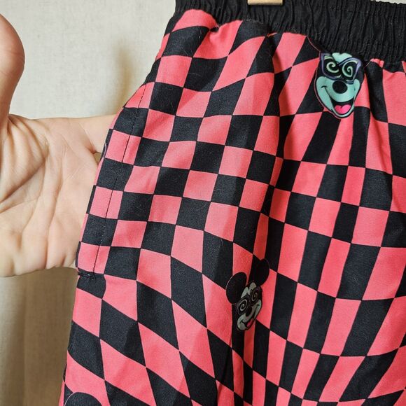 NEFF X DISNEY Mickey Mouse Checkered Drawstring Swim Board Shorts Men Size Large - Picture 3 of 10